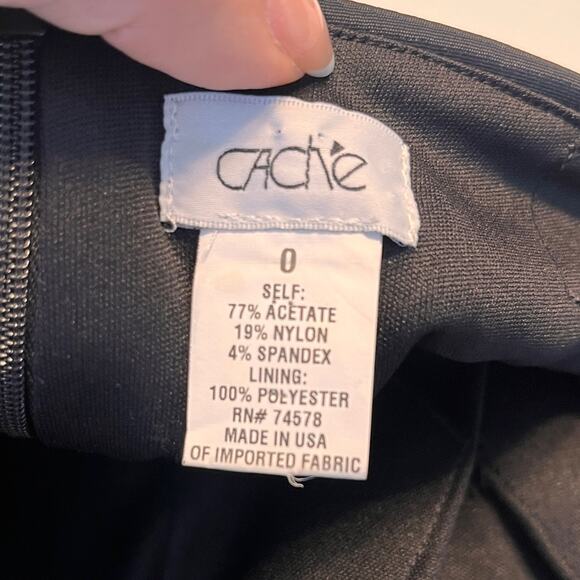 Cache Black Ruffle One Shoulder Ruched Mini Dress Size 0 - Picture 6 of 9
